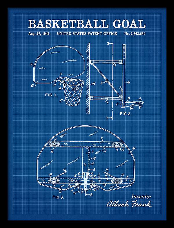 Basketball Goal Blueprint Patent Us2363634