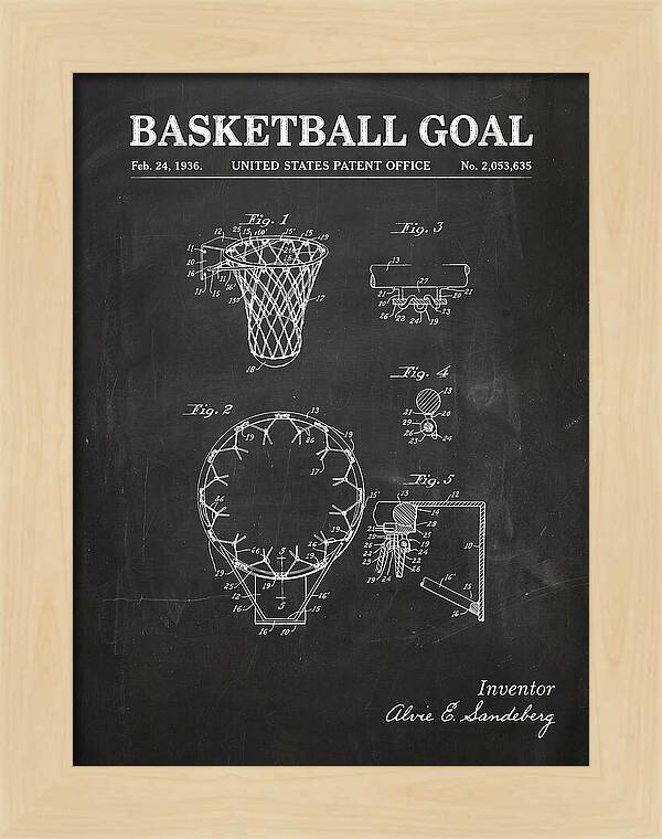 Basketball Goal Chalkboard Patent Us2053635