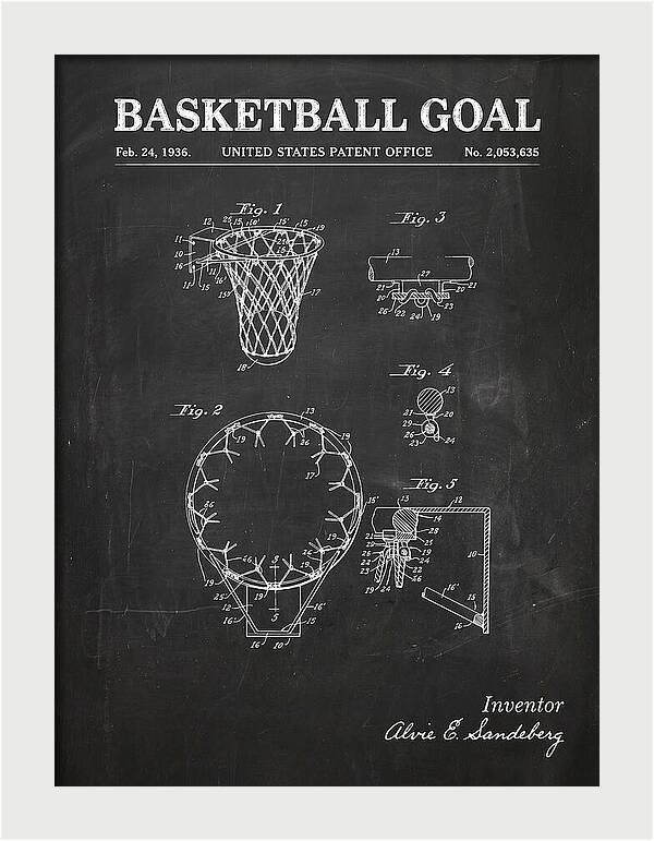 Basketball Goal Chalkboard Patent Us2053635