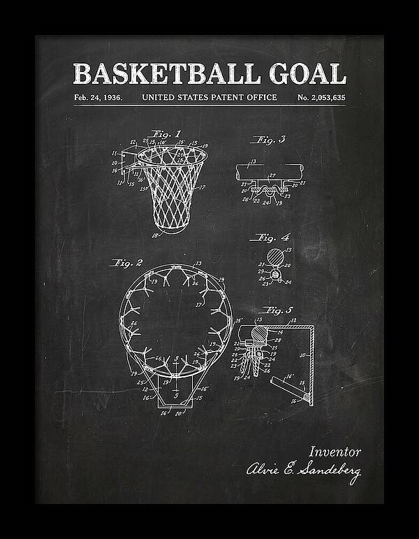 Basketball Goal Chalkboard Patent Us2053635