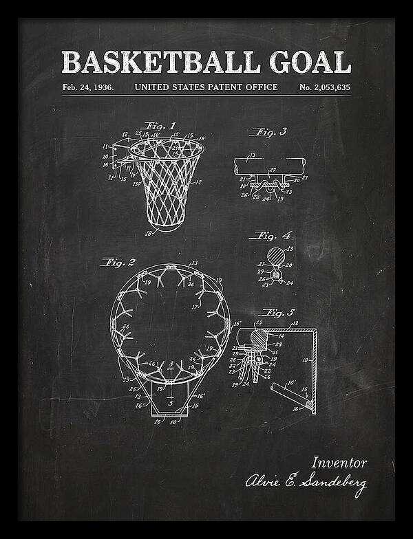 Basketball Goal Chalkboard Patent Us2053635