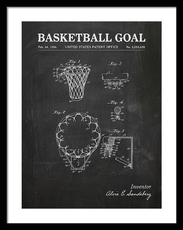 Basketball Goal Chalkboard Patent Us2053635