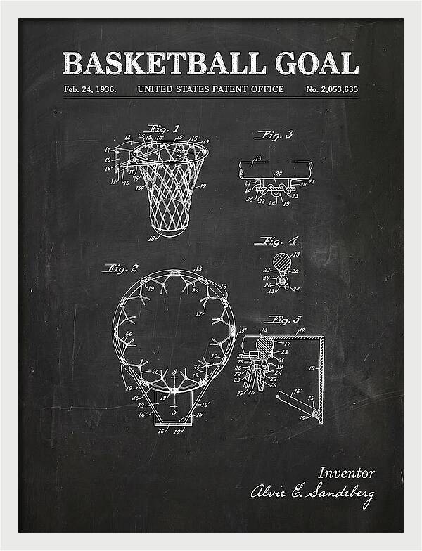 Basketball Goal Chalkboard Patent Us2053635