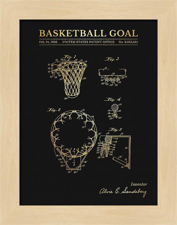 Basketball Goal Gold Patent Us2053635