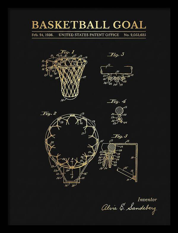 Basketball Goal Gold Patent Us2053635