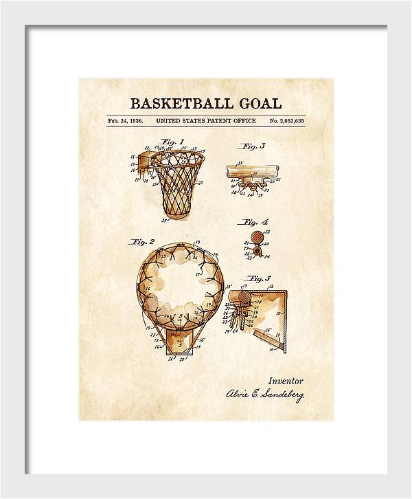 Basketball Goal Watercolor Patent Us2053635