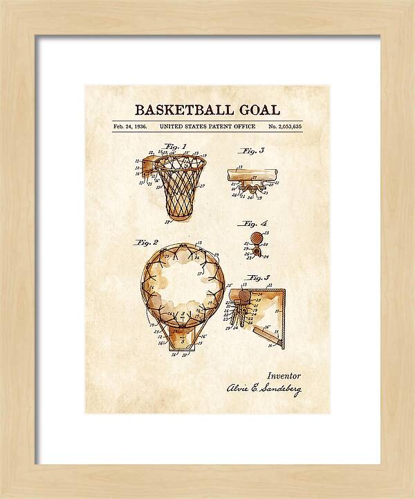 Basketball Goal Watercolor Patent Us2053635