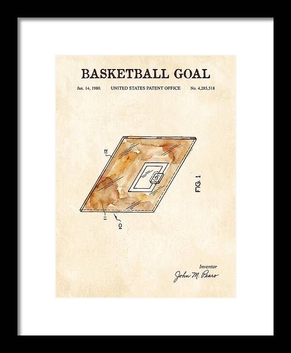 Basketball Goal Watercolor Patent Us4285518