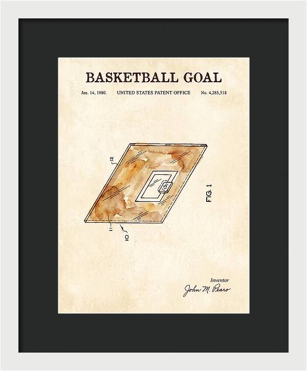 Basketball Goal Watercolor Patent Us4285518