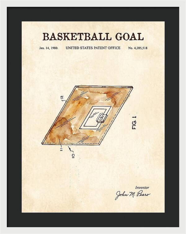 Basketball Goal Watercolor Patent Us4285518