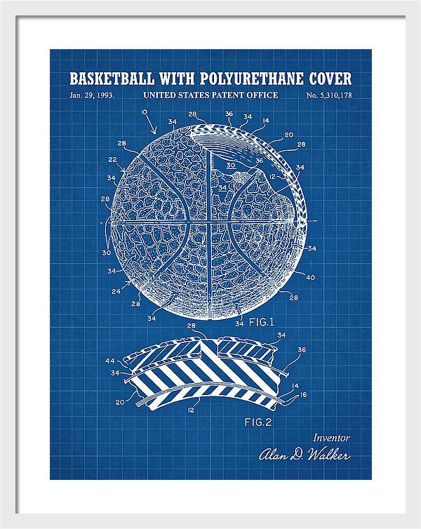 Basketball With Polyurethane Cover Blueprint Patent Us5310178a