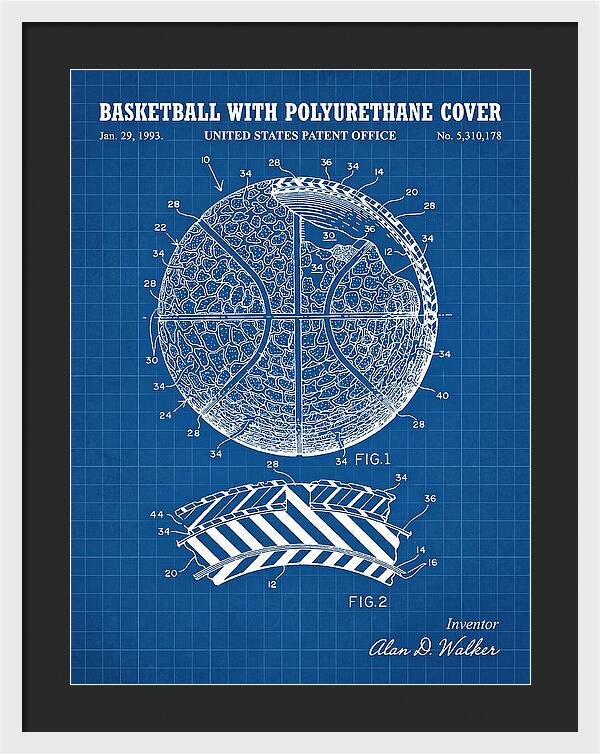 Basketball With Polyurethane Cover Blueprint Patent Us5310178a