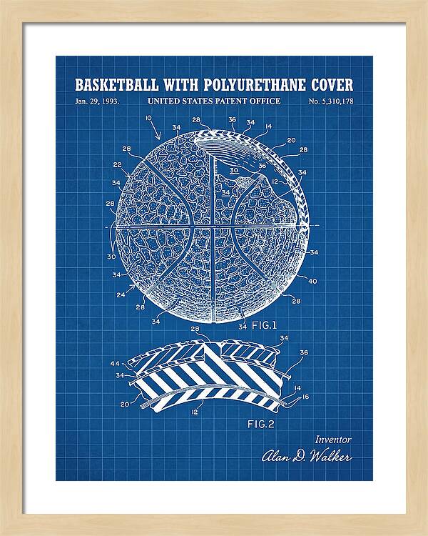 Basketball With Polyurethane Cover Blueprint Patent Us5310178a