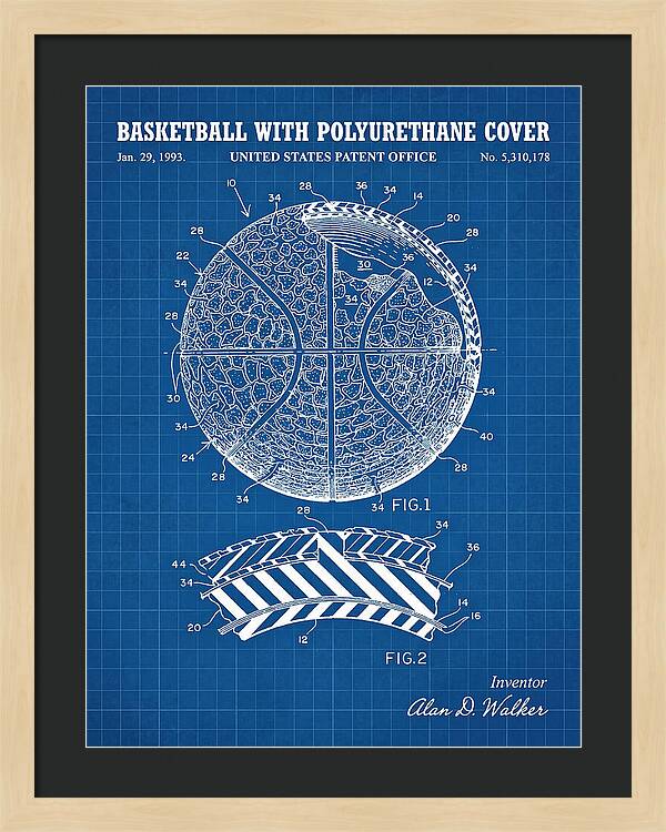 Basketball With Polyurethane Cover Blueprint Patent Us5310178a