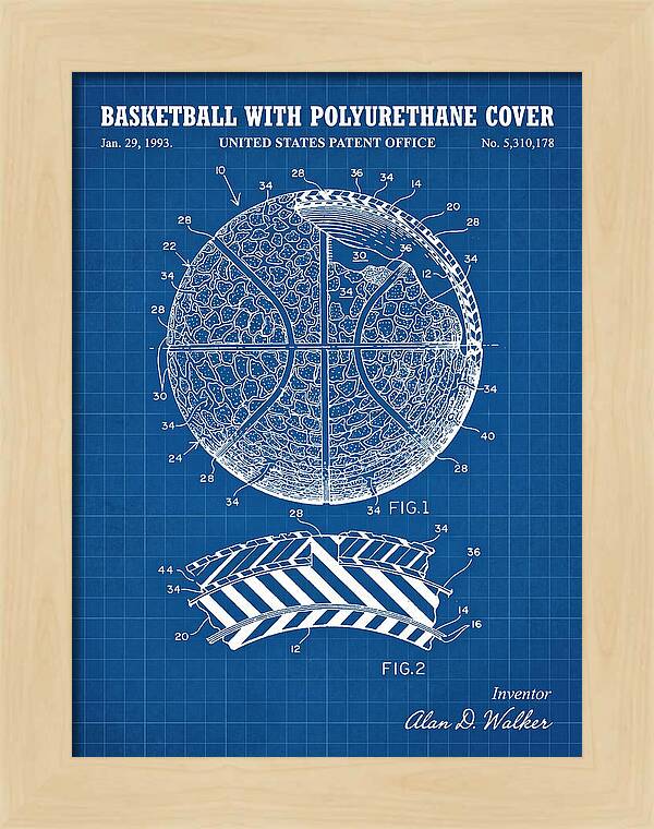 Basketball With Polyurethane Cover Blueprint Patent Us5310178a