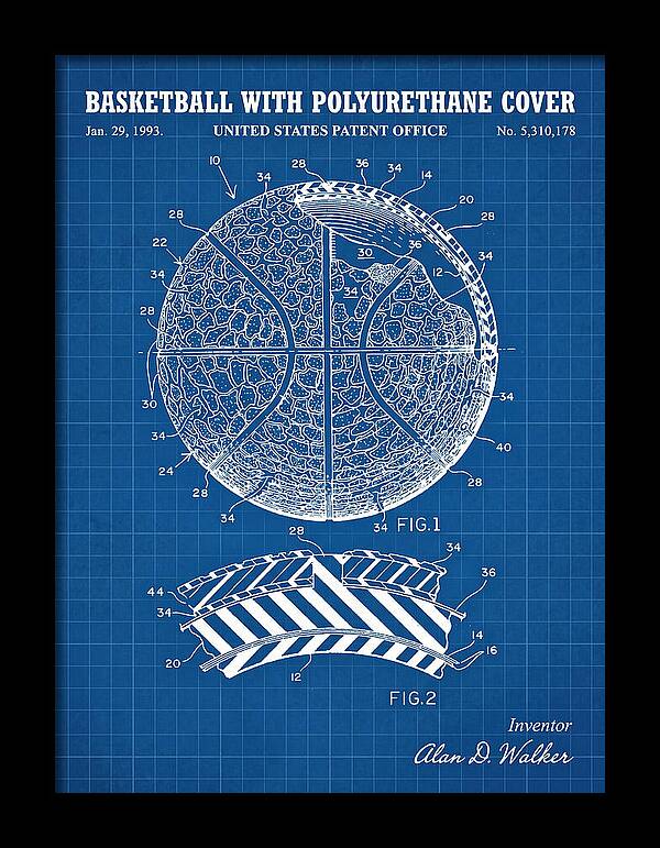 Basketball With Polyurethane Cover Blueprint Patent Us5310178a