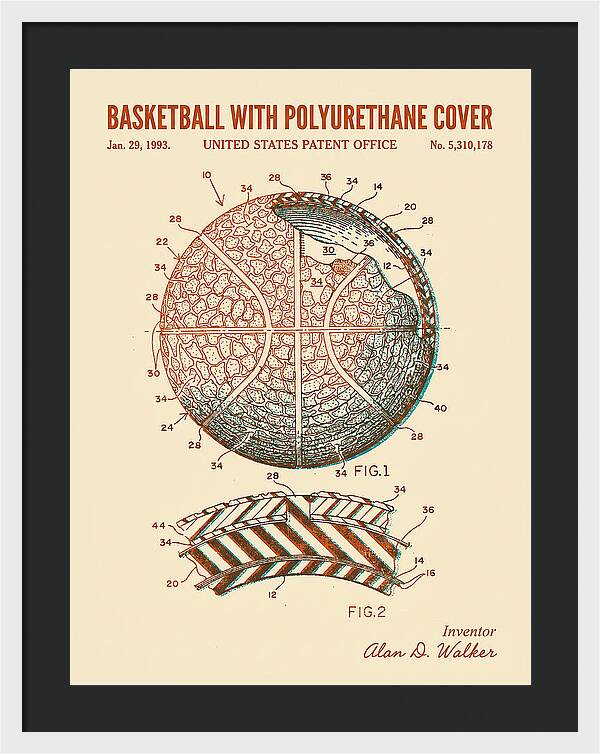 Basketball With Polyurethane Cover Retro Patent Us5310178a