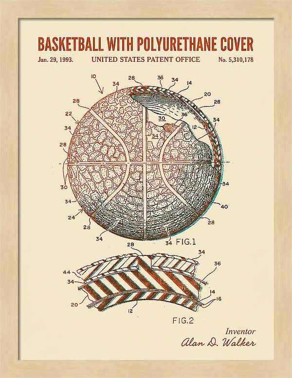 Basketball With Polyurethane Cover Retro Patent Us5310178a