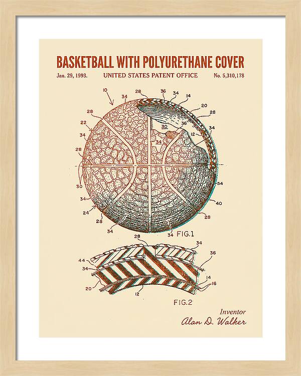 Basketball With Polyurethane Cover Retro Patent Us5310178a