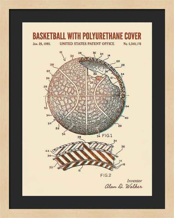 Basketball With Polyurethane Cover Retro Patent Us5310178a