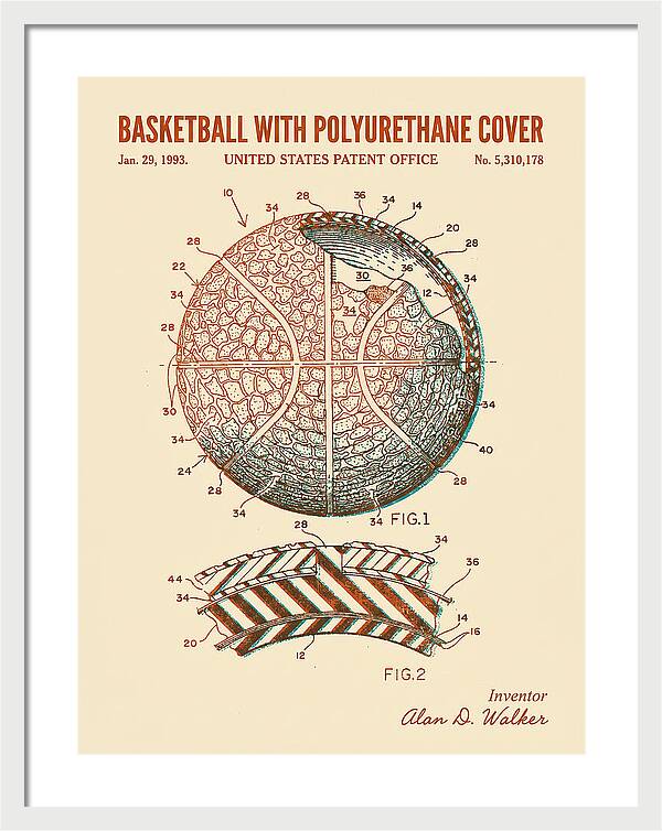 Basketball With Polyurethane Cover Retro Patent Us5310178a