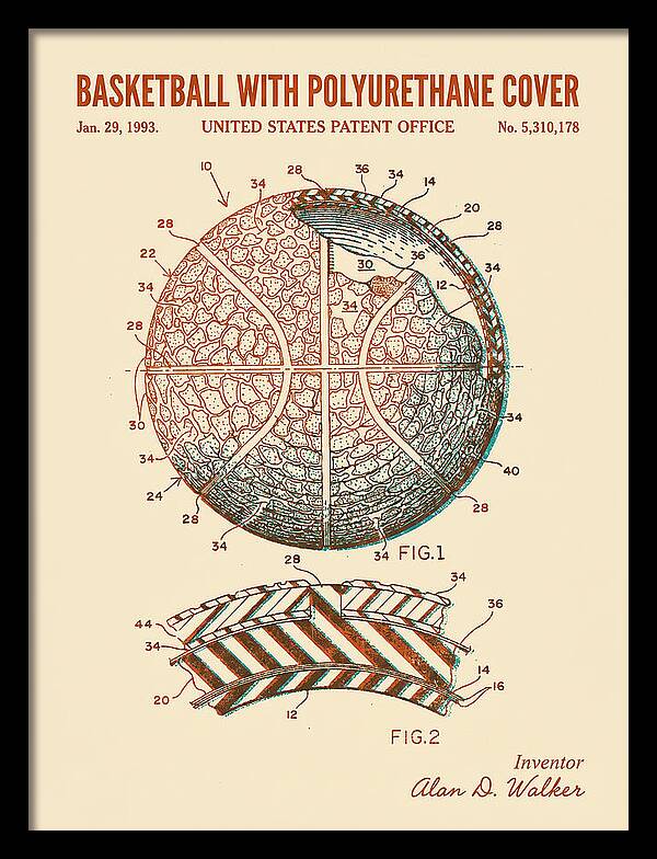 Basketball With Polyurethane Cover Retro Patent Us5310178a