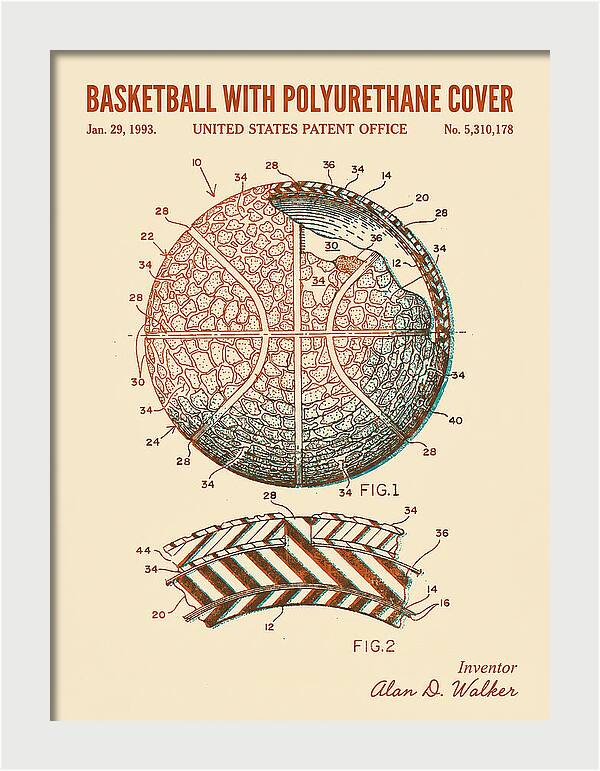 Basketball With Polyurethane Cover Retro Patent Us5310178a