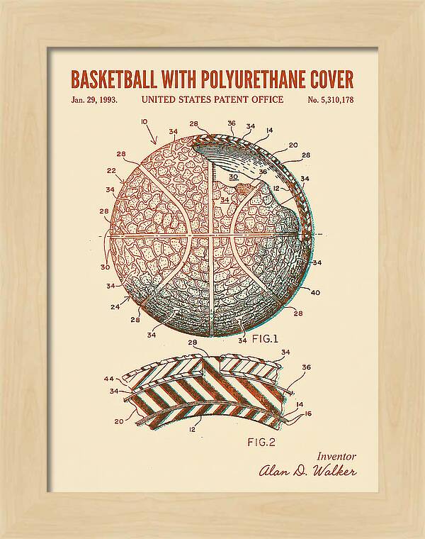 Basketball With Polyurethane Cover Retro Patent Us5310178a