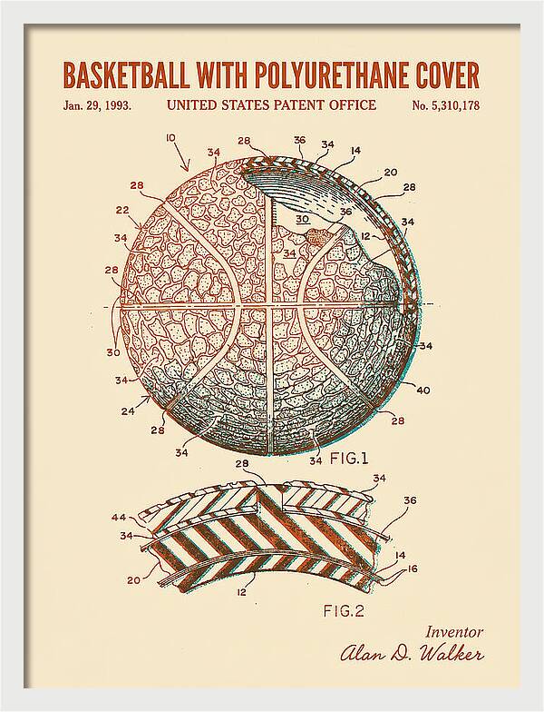 Basketball With Polyurethane Cover Retro Patent Us5310178a