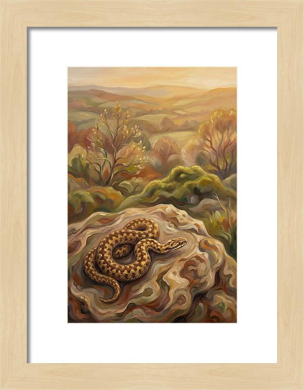 Basking Adder On Warm Rock