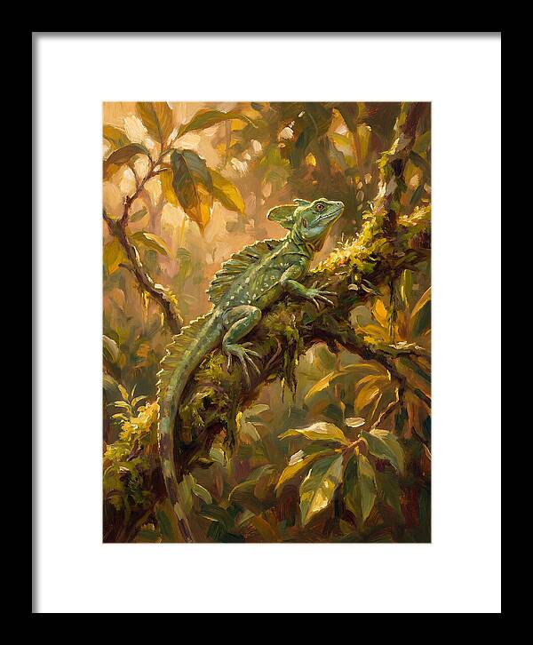 Basking Basilisk In Nature