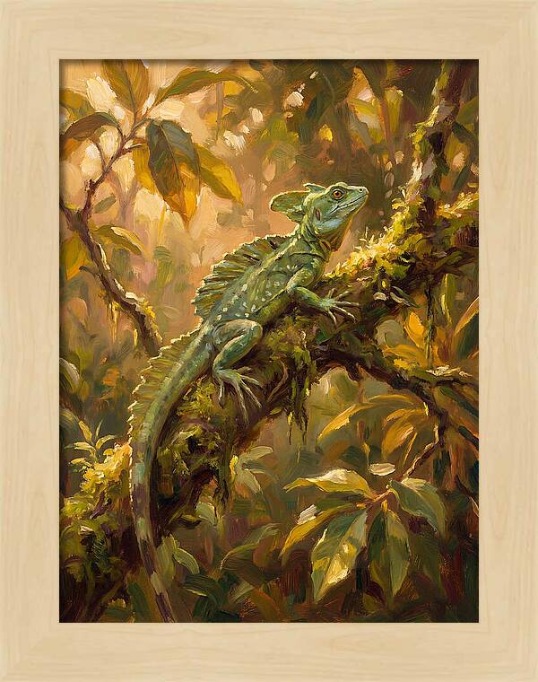 Basking Basilisk In Nature