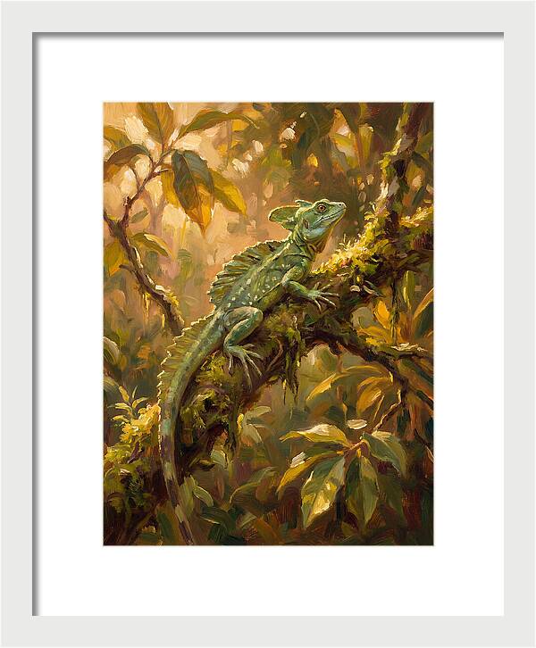 Basking Basilisk In Nature
