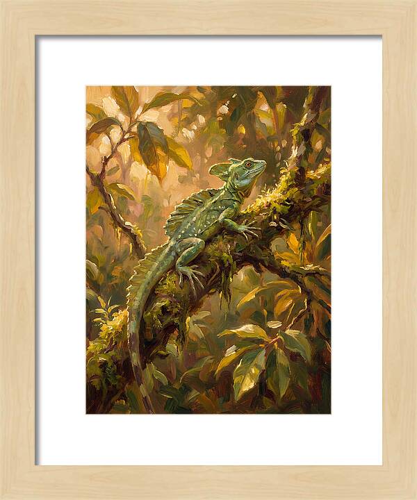 Basking Basilisk In Nature