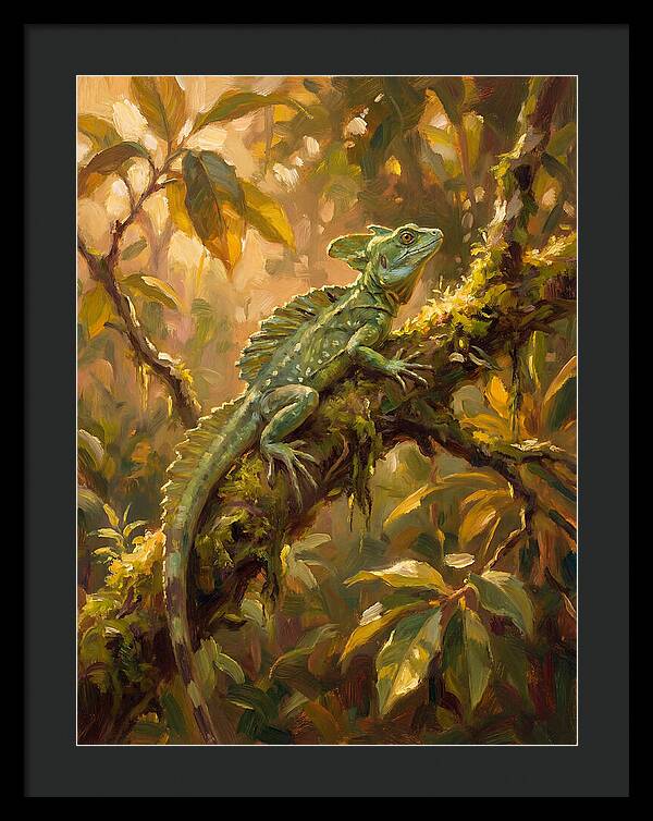 Basking Basilisk In Nature