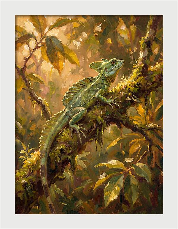 Basking Basilisk In Nature
