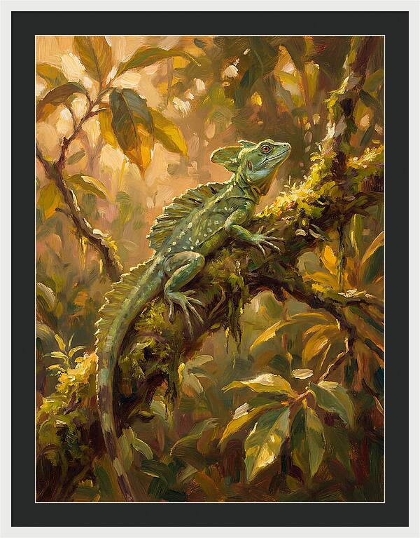 Basking Basilisk In Nature
