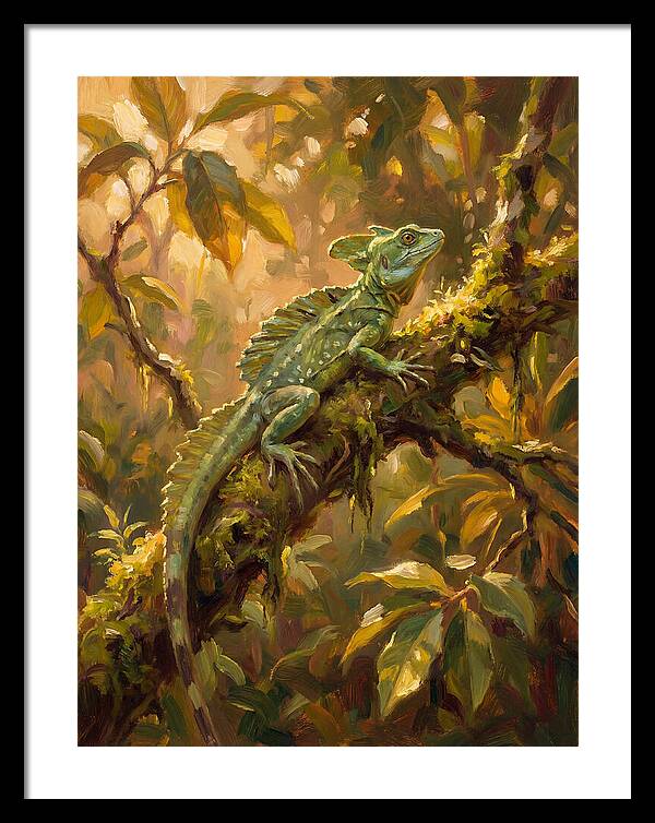 Basking Basilisk In Nature