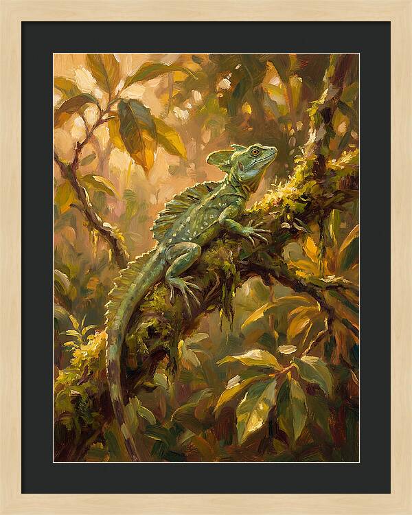 Basking Basilisk In Nature
