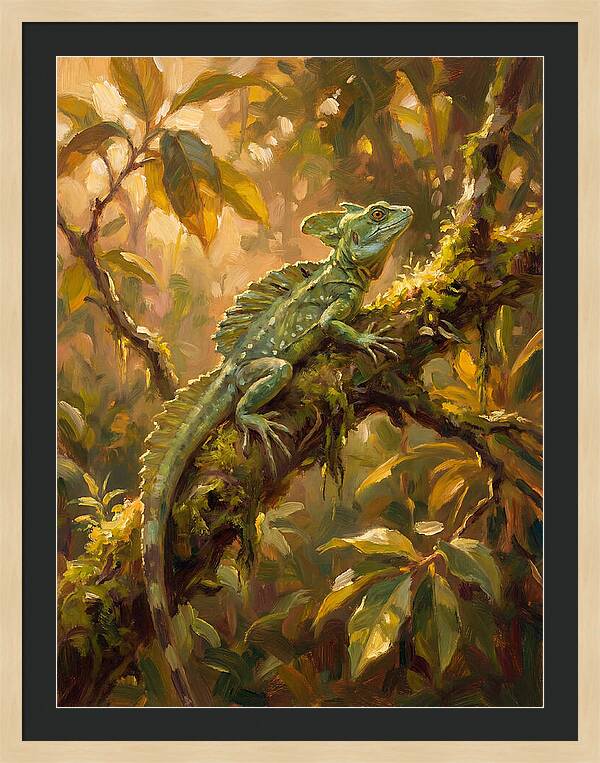 Basking Basilisk In Nature