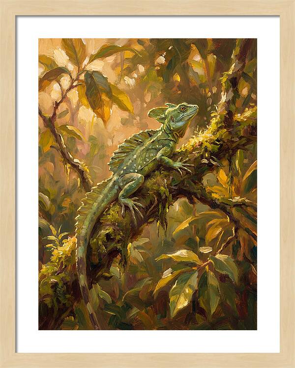 Basking Basilisk In Nature