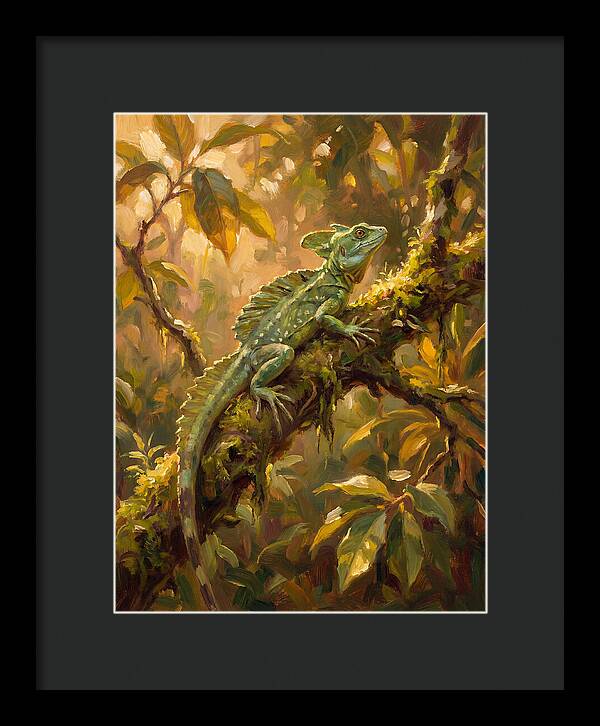 Basking Basilisk In Nature
