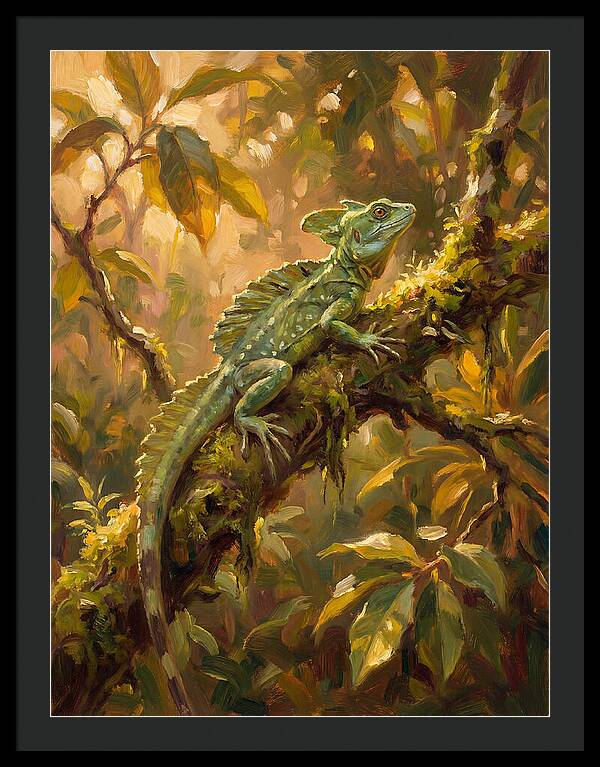 Basking Basilisk In Nature