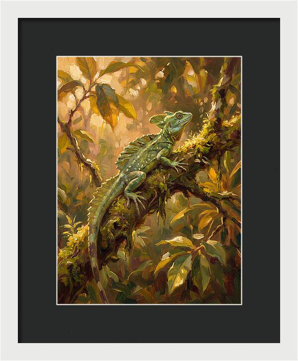 Basking Basilisk In Nature
