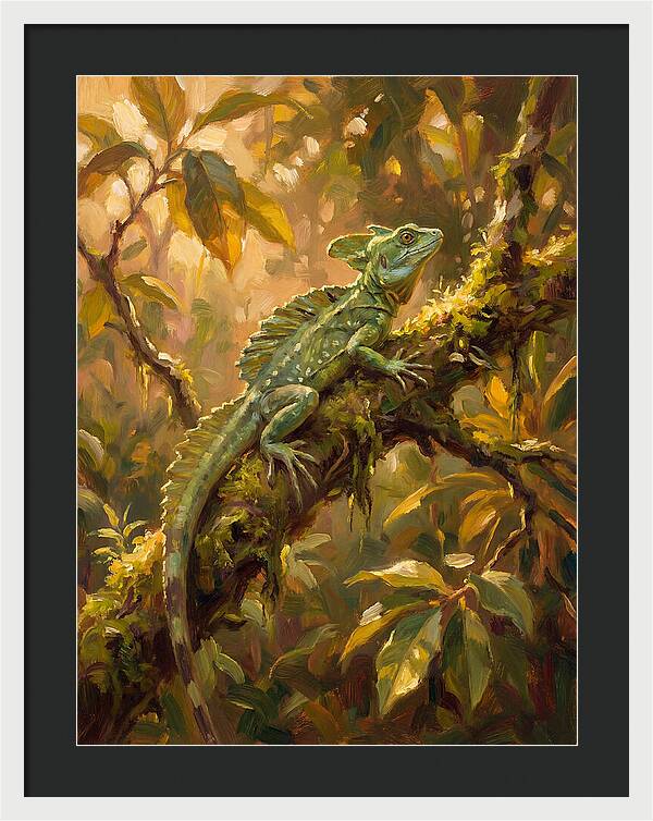 Basking Basilisk In Nature