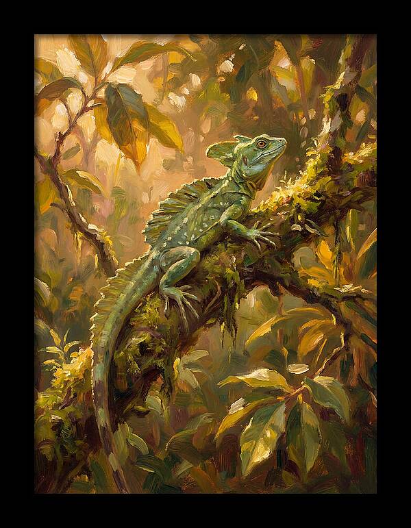 Basking Basilisk In Nature