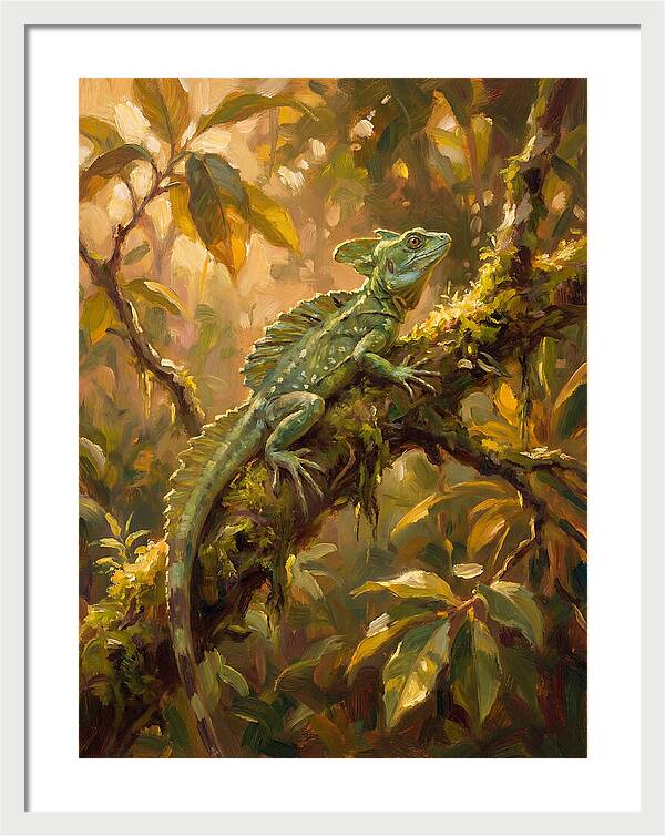 Basking Basilisk In Nature