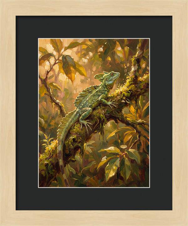 Basking Basilisk In Nature