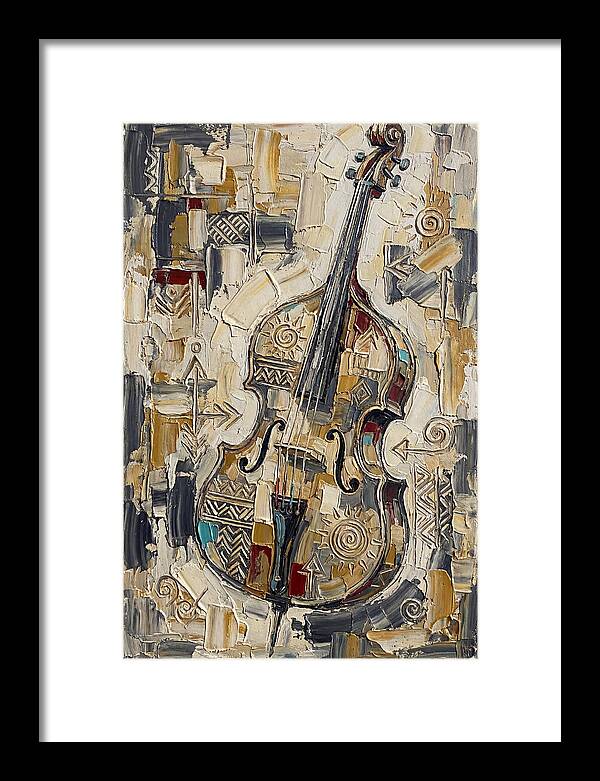 Bass Guitar In Abstract Style