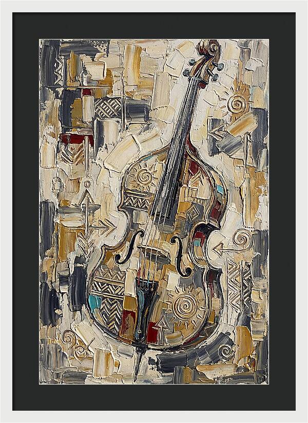 Bass Guitar In Abstract Style